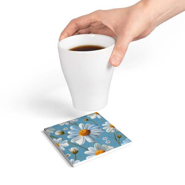 Daisy Floral Ceramic Coaster - Motivational Home Decor - Image 8