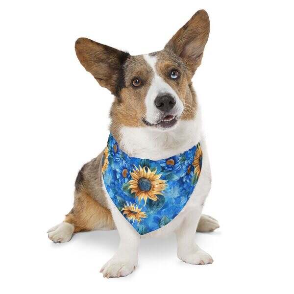 Sunflower Pattern Pet Bandana Collar – Perfect for Dogs on Sunny Days - Image 4