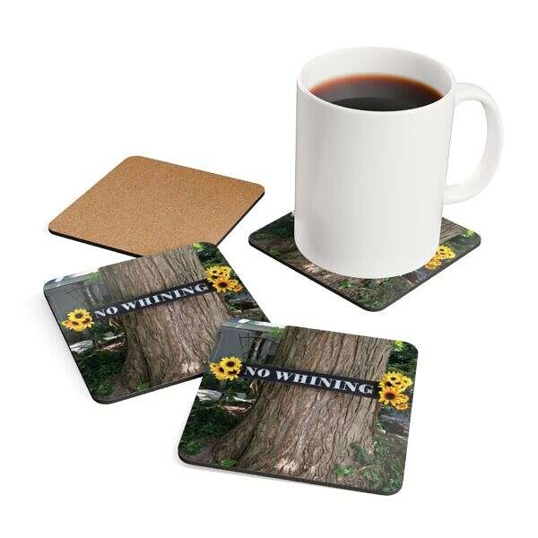 No Whining Corkwood Coaster Set - Image 5