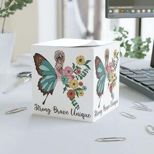 Woman with Butterfly Wings Note Cube - Perfect for Home Office & Spirituality Enthusiasts
