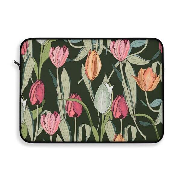 Tulip Floral Laptop Sleeve - Bright and Stylish Tech Accessory - Image 4