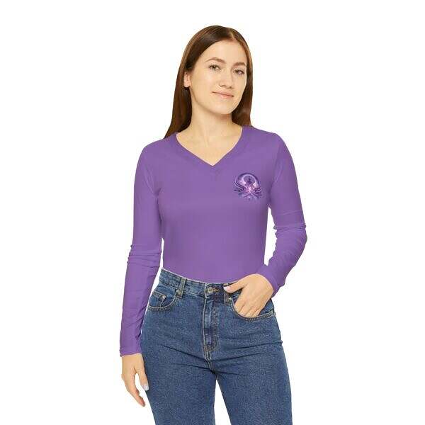 Talk With Colleen Long Sleeve Logo V-Neck - Image 3