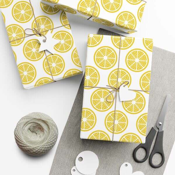 Lemon Zest Wrapping Paper - Image 6