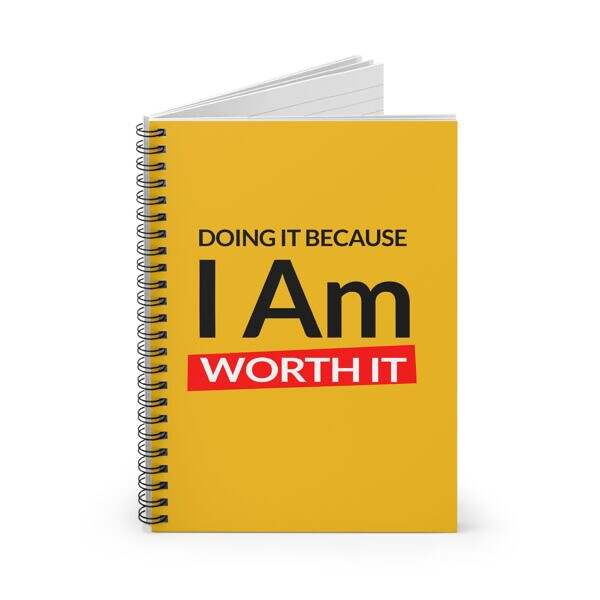 I am Worth It Spiral Notebook - Yellow - Image 2