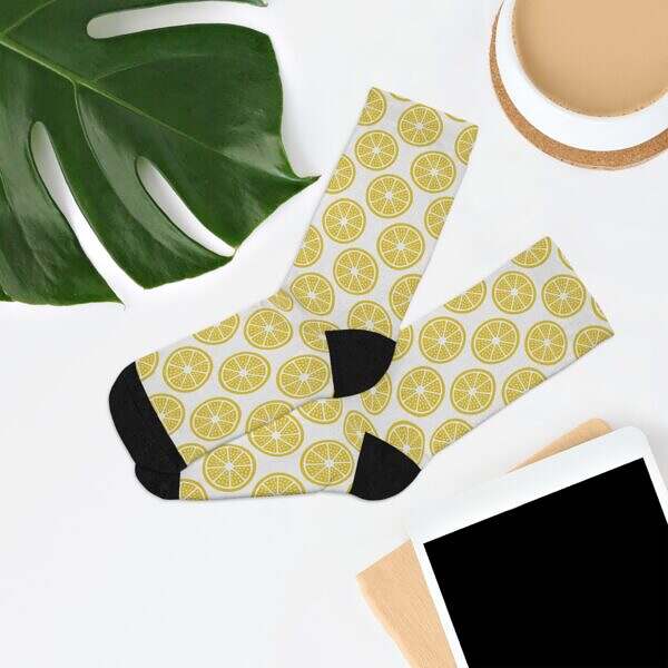 Zest Up Your Step – Lemon Crew Socks - Image 7
