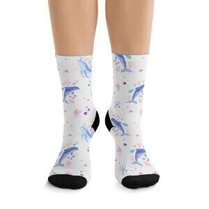 Dive Into Comfort – Ocean Life Crew Socks