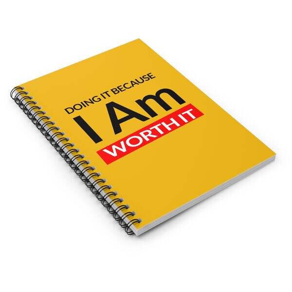 I am Worth It Spiral Notebook - Yellow - Image 3