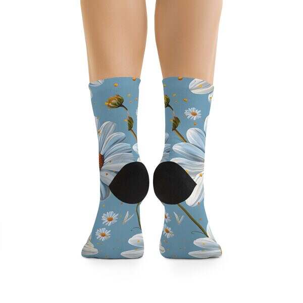 Bloom with Every Step – Daisy Print Crew Socks - Image 2