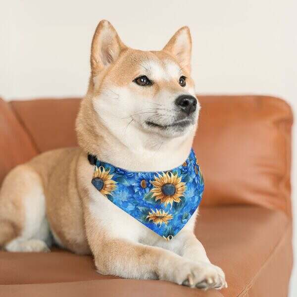 Sunflower Pattern Pet Bandana Collar – Perfect for Dogs on Sunny Days - Image 11