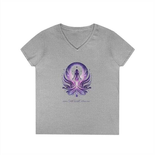 Inspirational V-Neck T-Shirt for Women - Spiritual Design - Image 4