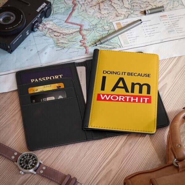 “Doing It Because I Am Worth It” Adventure Passport Cover — Travel with Confidence and Purpose - Image 2