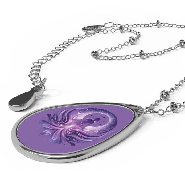 Radiant Oval Necklace with Ethereal Design – A Spiritual Sparkle for Every Celebration - Image 3