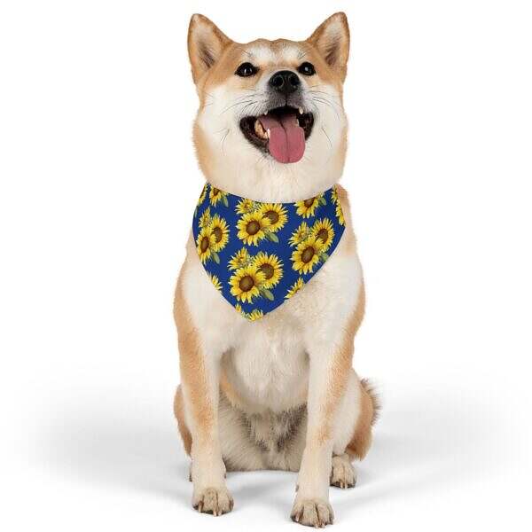Sunflower Pattern Pet Bandana Collar – Perfect for Dogs on Sunny Days - Image 7