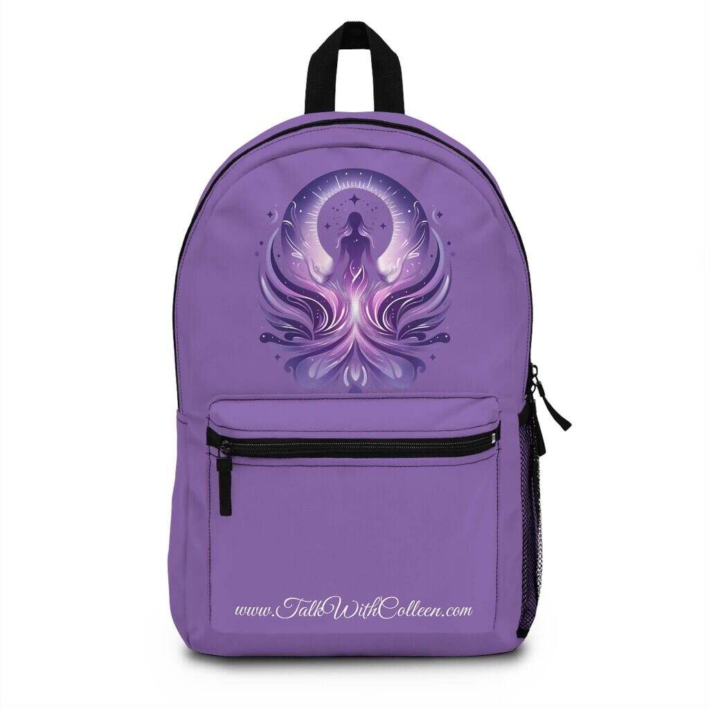 Talk With Colleen Purple Backpack for Spiritual Journeys