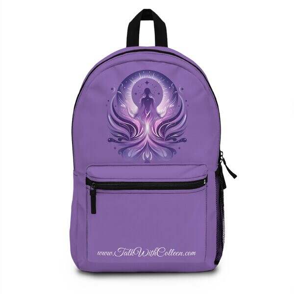 Talk With Colleen Purple Backpack for Spiritual Journeys