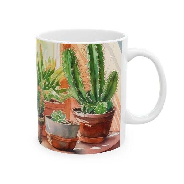 Cactus Window Ceramic Mug – 11oz & 15oz – A Touch of Desert Charm - Image 4