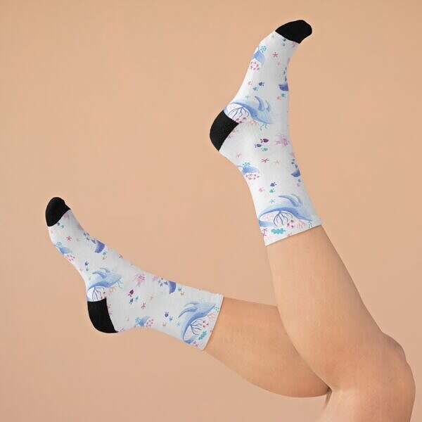 Dive Into Comfort – Ocean Life Crew Socks - Image 8