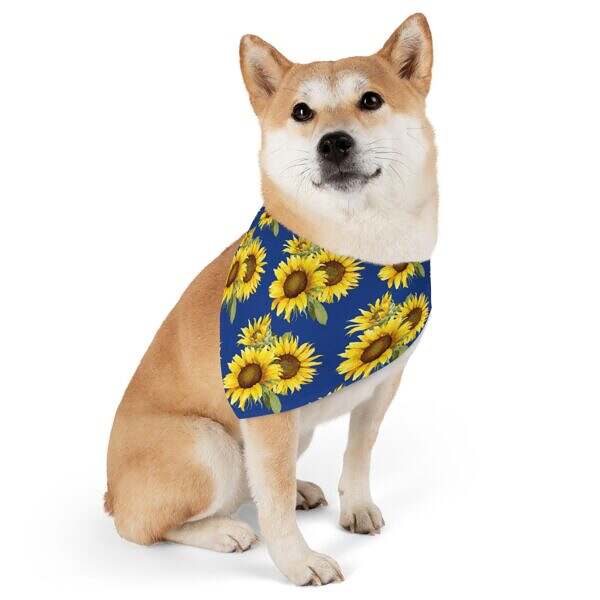 Sunflower Pattern Pet Bandana Collar – Perfect for Dogs on Sunny Days - Image 5