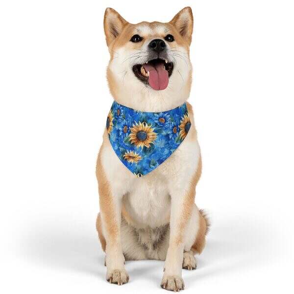 Sunflower Pattern Pet Bandana Collar – Perfect for Dogs on Sunny Days - Image 10