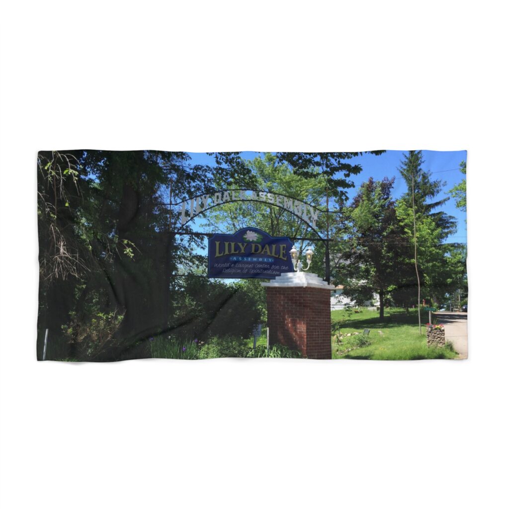 Lily Dale Gate Beach Towel