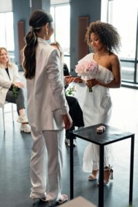 Image of a couple exchanging promises to one another.