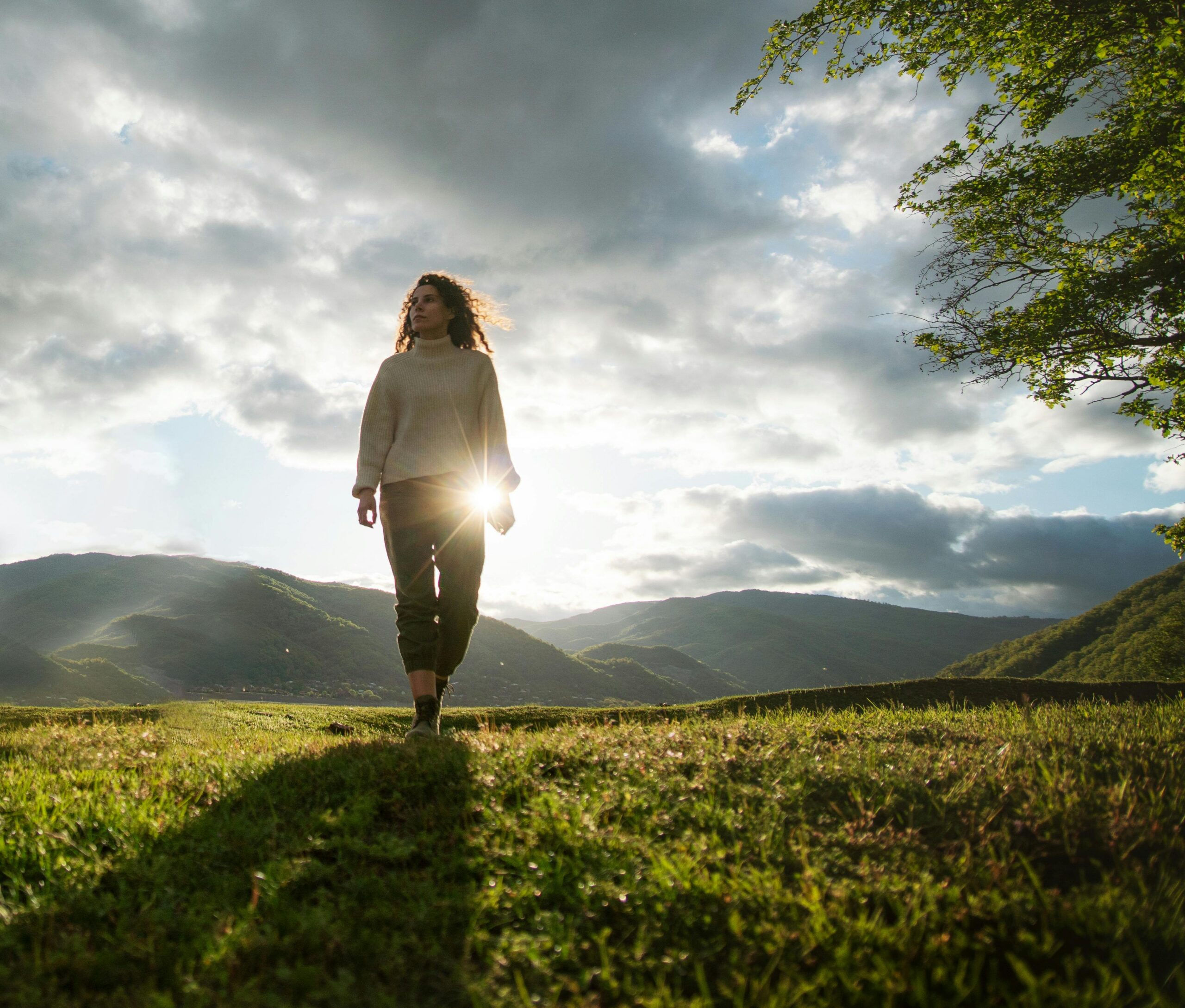 Image of a woman walking alone