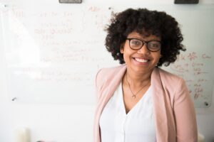Image of a woman looking confident.
