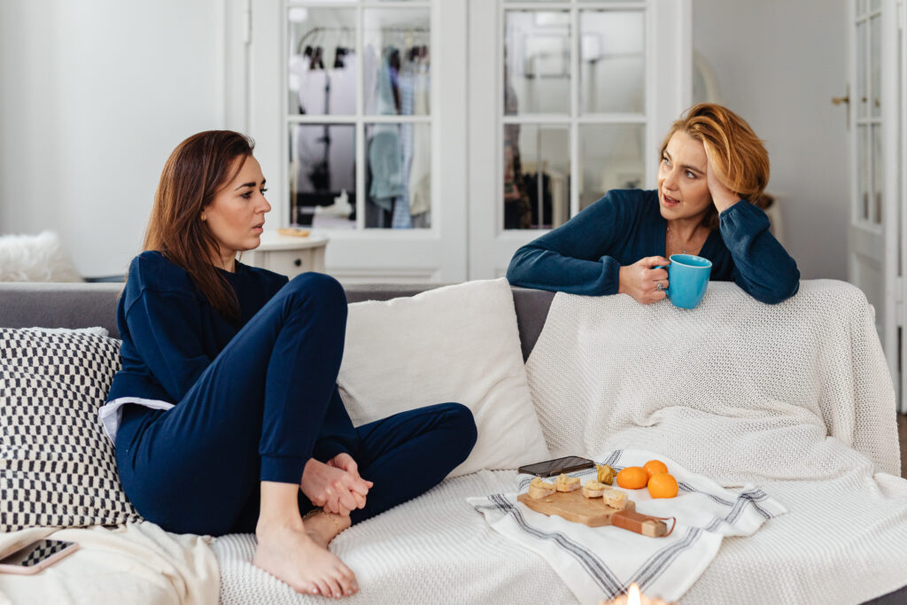Image of two women speaking