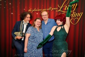 Image of Colleen Irwin, her husband George with Mark and Lucy after her show in Rochester NY