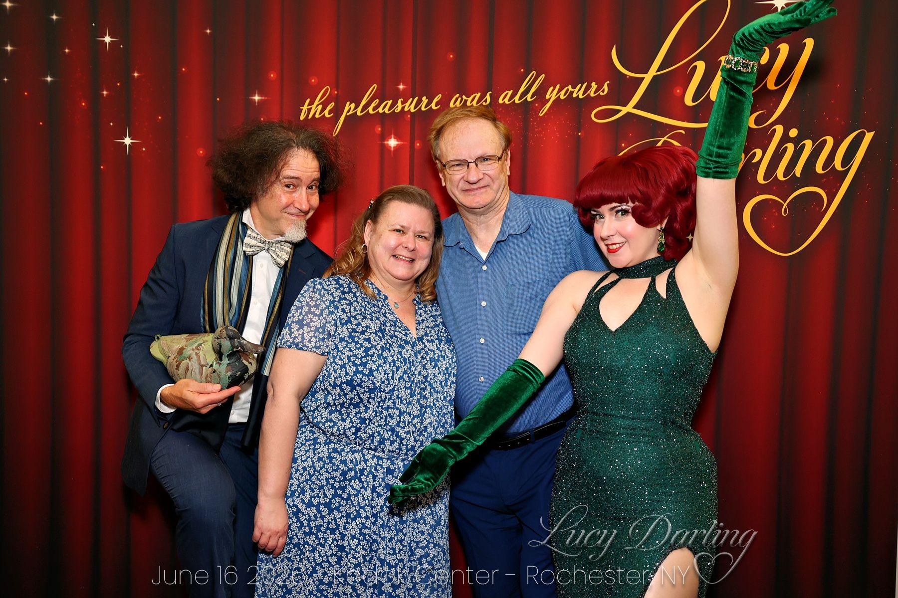 Image of Colleen Irwin, her husband George with Mark and Lucy after her show in Rochester NY