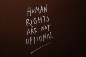 Image of a poster saying: Human Rights are not Optional